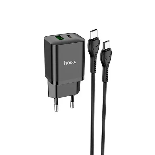 Зарядний пристрій набір Hoco N28 Founder charger set з кабелем USB-C USB-C чорний - фото 2