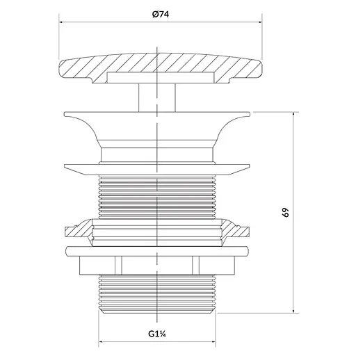 Донний клапан Cersanit керамічний без переливу білий матовий K11-2361, Білий - фото 2
