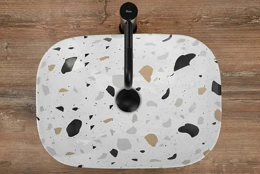 Умивальник Rea Belinda terazzo накладний REA-U6933, Цветной - фото 5