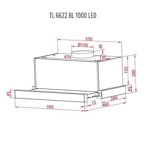 Вытяжка телескопическая Perfelli TL 6622 BL 1000 LED - фото 12