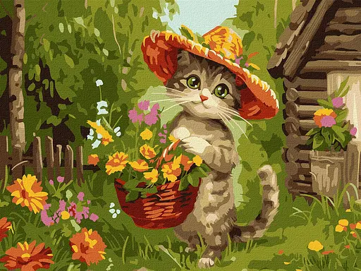 Набір для розпису по номерах Милий садівник, 30x40 см, КНО6635