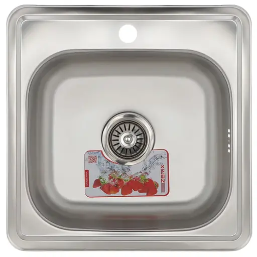 Кухонная мойка Zerix Z4848-06-160E satin ZM0557, Нержавеющая сталь - фото 1