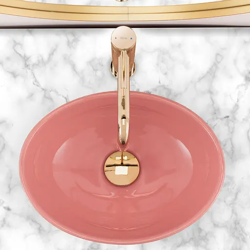 Умивальник Rea Sofia Mini pink накладний рожевий REA-U6335, Цветной - фото 4