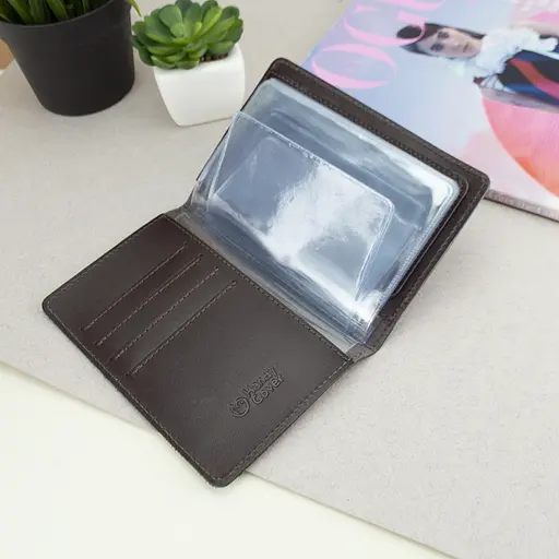 Обложка на права мужская кожаная HC-25 коричневая (на права старого образца) - фото 9