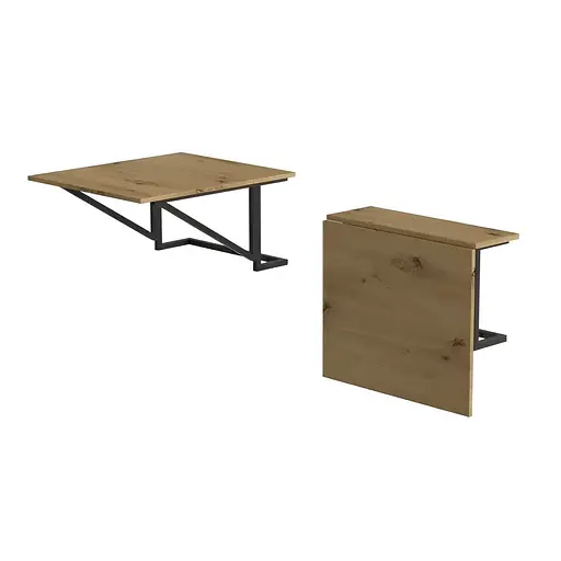 Стіл розкладний Олександр 6 Ferrum-decor 750x600x700 Чорний метал ДСП Дуб Артізан 16 мм (FRD-104897)