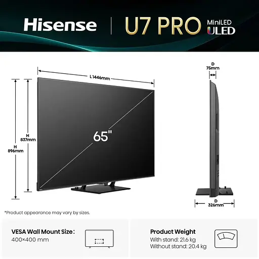 Телевізор Hisense 65U7Q PRO - фото 3