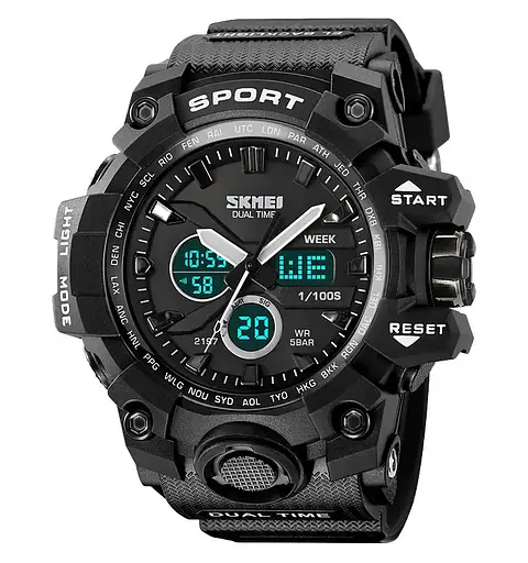 Часы мужские наручные спортивные Skmei 2197 Черный - фото 2