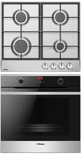 Комплект Hansa духовка электрическая + поверхность газовая черный+нержавеющая сталь - фото 4