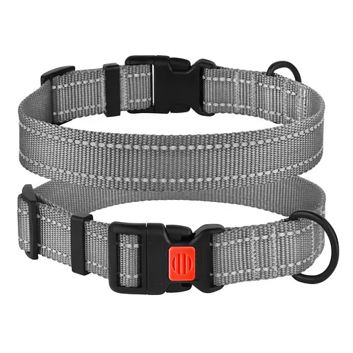 Нашийник для собак Barksi Active світловідбивний пластиковий фастекс 30-40х2 см сірий - фото 3