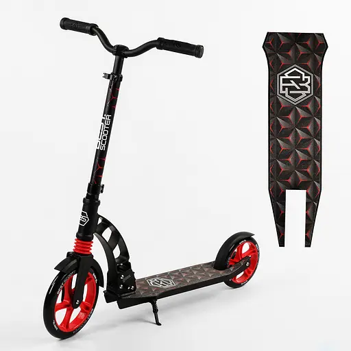 Самокат Best Scooter 85х16х36 см Черно-красный 000231606 - фото 2