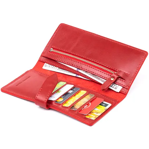 Женский кожаный кошелек Grande Pelle 9х18х1.5 см acs0016011 - фото 5