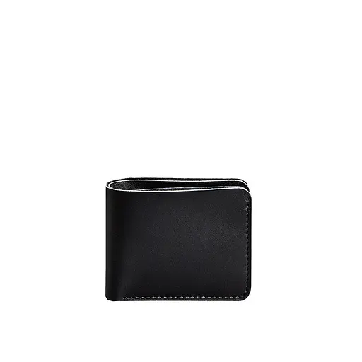 Чоловіче шкіряне портмоне 4.1 (4 кишені) вугільно-чорне - фото 7
