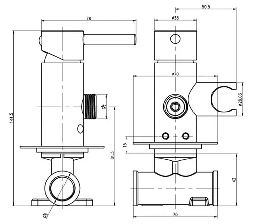 Набір гігієнічного душу Kohlman Experience graphite QW135EG, Графіт - фото 2