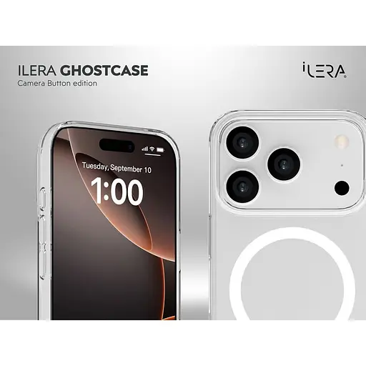 Чехол iLera GhostCase Camera Button with MagSafe для Apple iPhone 17 Pro Transparent iLGCAClCaBk17Pr (150399) - фото 6