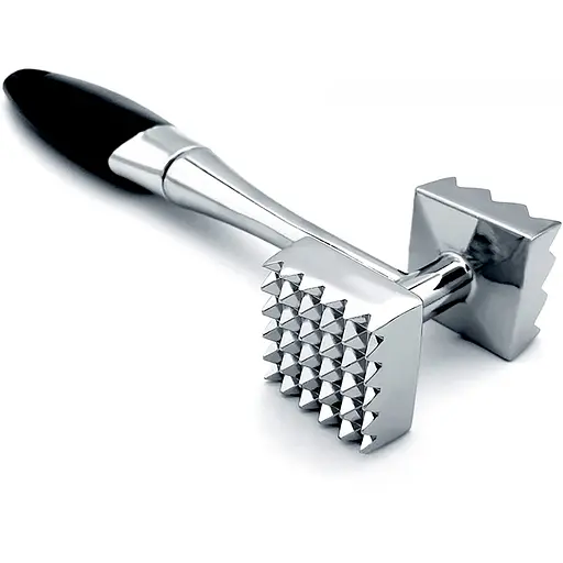 Молоток металевий двосторонній для відбивання м'яса з антиковзною ручкою 21 см 88207 - фото 4