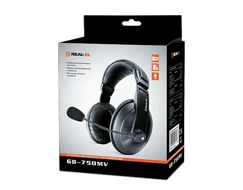 Наушники GD-750MV, черные REAL-EL teh0023922 - фото 2