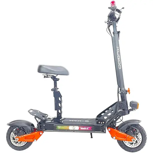 Двухмоторный Электросамокат с сиденьем Kugoo E-KAM Pro (2*2500W, 52V, 24Ah) Черный + Сетевой фильтр в подарок