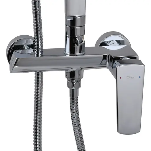 Душевая система TOPAZ LEXI TL 21105-H57 хромированная для ванной комнаты с верхним душем и смесителем - фото 3