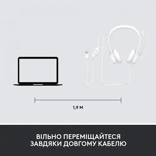 Наушники USB H390 (981-001286) White Logitech teh0021816 - фото 4