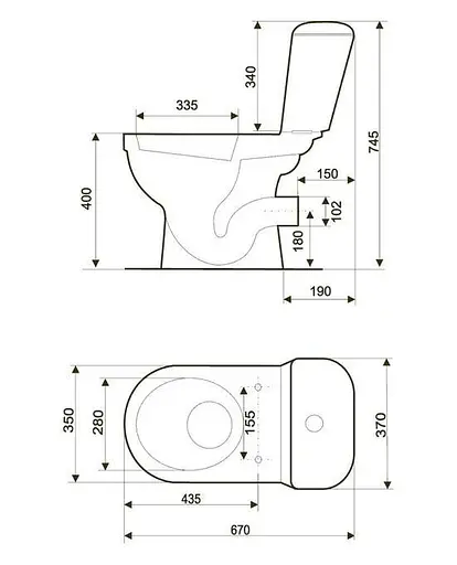 Унітаз-компакт Cersanit Merida 773 031 3/6 л поліпропіленове сидіння з металевим кріпленням 30412 - фото 3