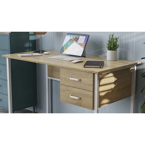 Компьютерный стол Ferrum-decor Таккота 75x100x70 белый ДСП Дуб Сонома 16мм (FRD-102109) - фото 5