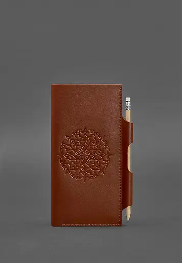 Кожаный тревел-кейс 3.0 светло-коричневый с мандалой краст - фото 2