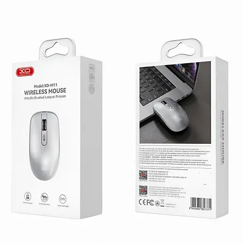 Комп'ютерна мишка XO M11 YunShen Glossy Wireless Mouse (AA batteries) Сiрий - фото 3