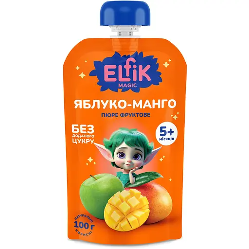 Уцінка. Набір пюре фруктове Elfik Magic Яблуко-манго 100 г 9 шт. - фото 1