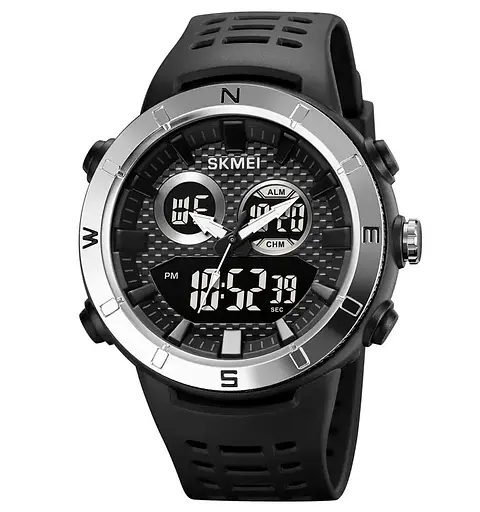 Годинник чоловічий наручний спортивний Skmei 2014 (Чорний з сріблястим)