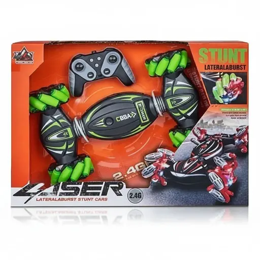 Радиоуправляемая трюковая машина RQ 3034, аккумулятор 3.7V, пульт 2.4G, свет, музыка, вращение на 360°, режим демонстрации, Черная - фото 2