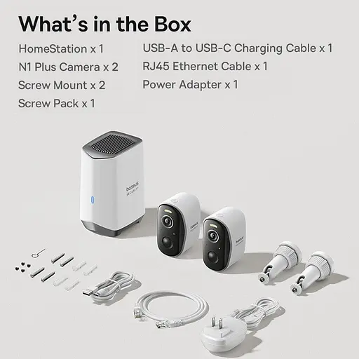 Набір бездротових камер відеоспостереження Baseus Security N1 Plus Outdoor комплект 2 штуки (S0TY002132) - фото 9