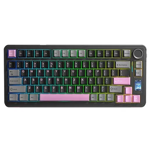 Механическая клавиатура AULA S75 Pro / 75% / Три режима подключения / Seyia Switch / Black Pink - фото 1