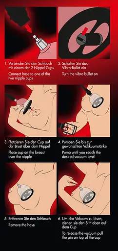 Вакуумная помпа для сосков Bad Kitty Vibrating Nipple Cup 46 см прозрачный - фото 7