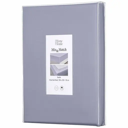 Простыня на резинке Ardesto Mix&Match, 180x200+30см, 100% хлопок, сатин, туман (ART1820FSF) - фото 1