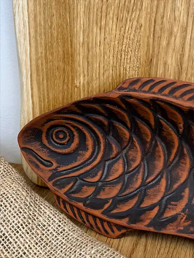 Тарелка форель №7 керамическая (глиняная) - фото 2