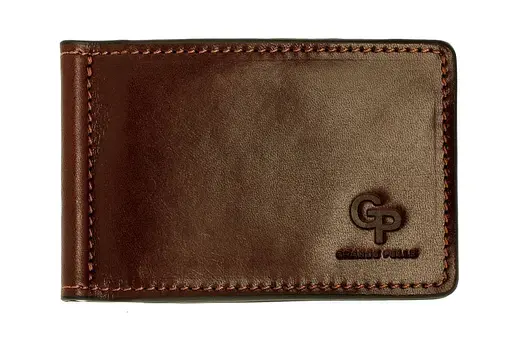 Зажим для купюр шоколад с монеткой Grande Pelle acs0032182 - фото 1