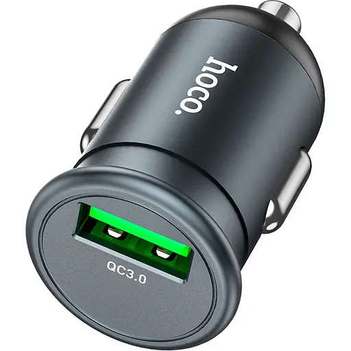 Автомобільний зарядний пристрій Hoco Z43 Mighty QC3.0 USB-A Metal Gray (761194) [151283]