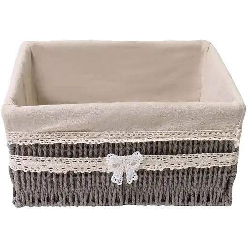 Корзина стеллажная Handy Home Бантик, с текстильным вкладышем, 30х23х15 см (EW-90 M)