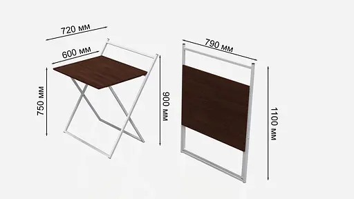 Стол трансформер Компакт 3 750x790x720 Белый металл ДСП Венге Магия 16 мм FRD-105403 - фото 6