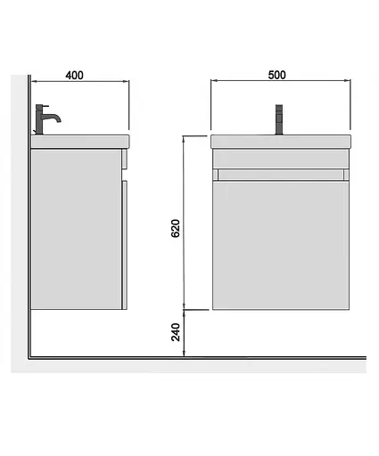 Тумба Мойдодир City White 50-А з умивальником Como 50 Білий підвісна Білий - фото 2