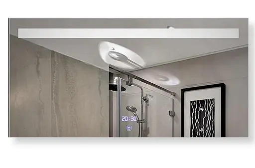 Дзеркало Dusel DE-M3021 80x65 з годинником, Білий - фото 3