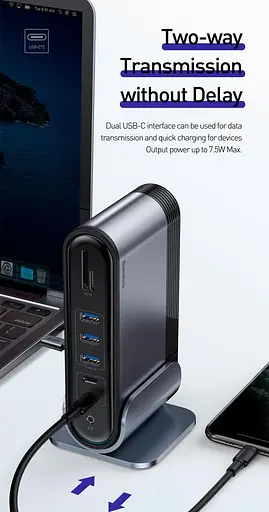 Хаб адаптер Baseus Working Station Multifunctional Type-C Hub Adapter 16-в-1 CAHub-BG0G - фото 8