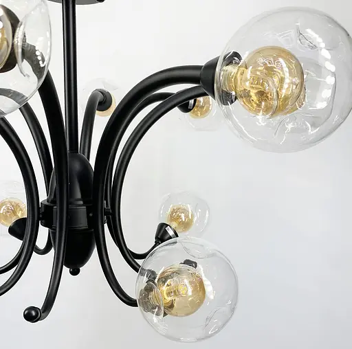 Дизайнерская подвесная люстра с 12 двойными плафонами Line F | Ст. ZL1427/8+4 - фото 5