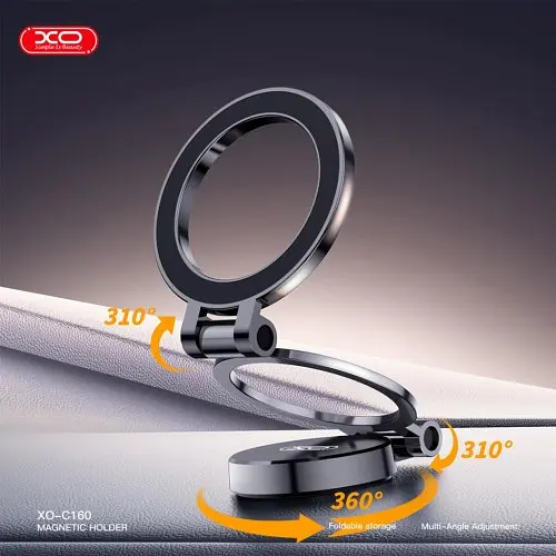 Автодержатель XO C160 Universal Magnetic Tri-fold Cell Phone Holder черный - фото 4