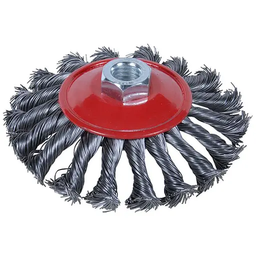 Щітка дротяна конусоподібна Sigma Ø115мм М14×2мм (сталева кручена) (9024111) - фото 1