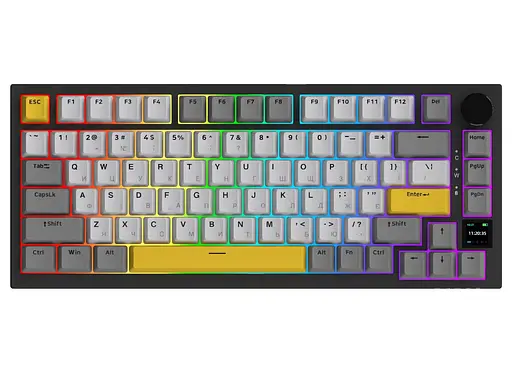Клавиатура игровая механическая беспроводная Ajazz AK-820B PRO Black RGB Gift Switch Hot-Swap 2.4G/Bluetooth/USB