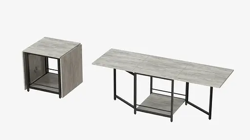 Стол журнальный трансформер Куб Комбо Ferrum-decor 540x532x500 Черный металл ДСП Бетон 16 мм (FRD-105155) - фото 10