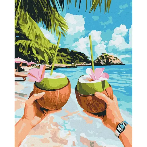 Картина за номерами на підрамнику Brushme Кокосова насолода