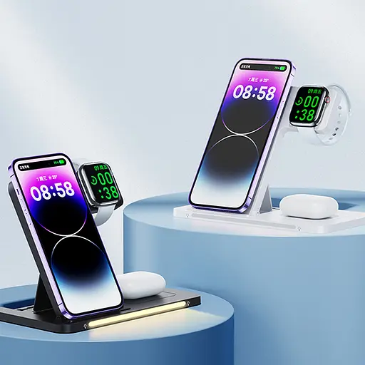 Бездротова зарядна станція для техніки Apple 3в1 15W REMAX RP-W70 з підсвіткою Чорний - фото 5