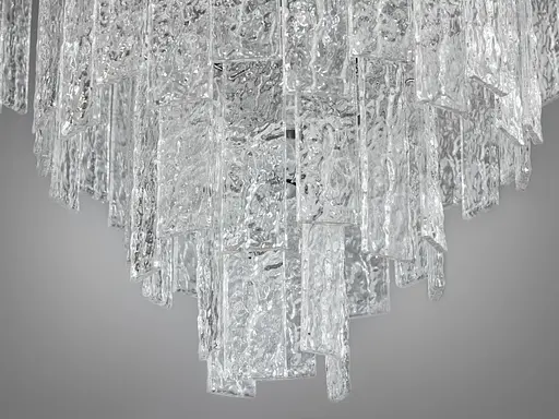 Люстра підвісна з скляними елементами на 10 ламп, колір хром - фото 3